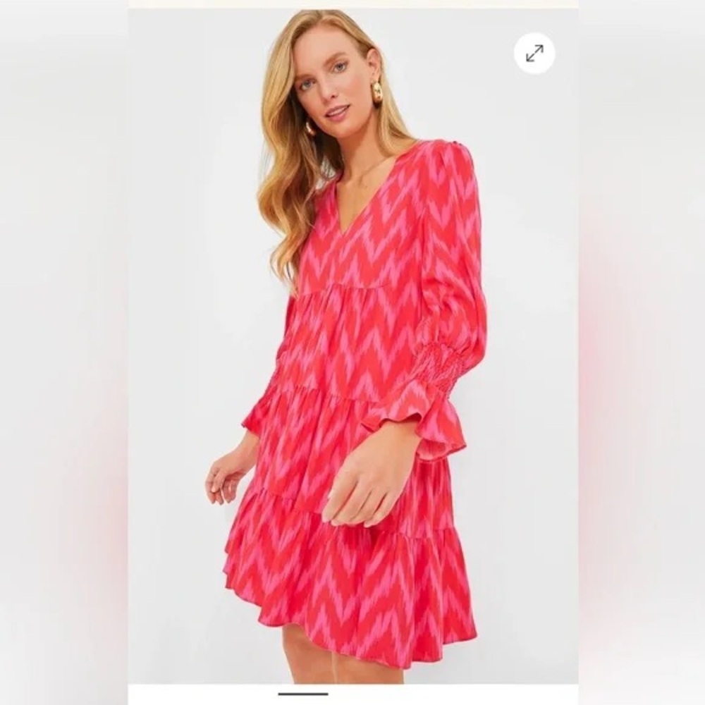 Tuckernuck Pomander Place Hot Pink Ikat Kenzo Dress size small
